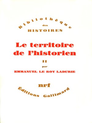 cover image of Le Territoire de l'historien, Tome 2